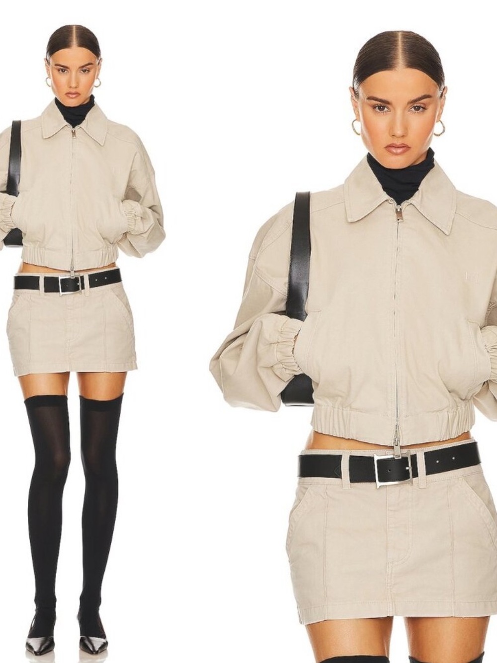Helsa Workwear Bomber Jacket Taupe - Picture 2 of 7